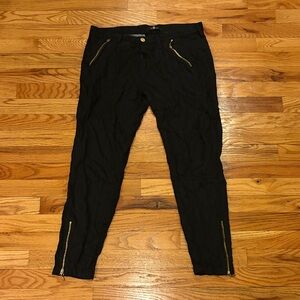7 For All Mankind Black Trousers with Gold Hardware